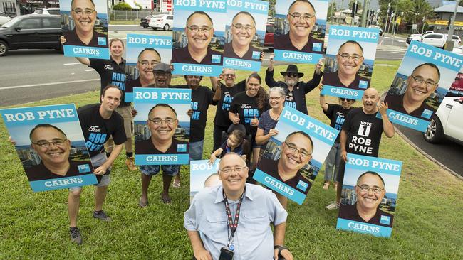 Cairns MP Rob Pyne ramps up his state election campaign with a small army of supporters in 2017.