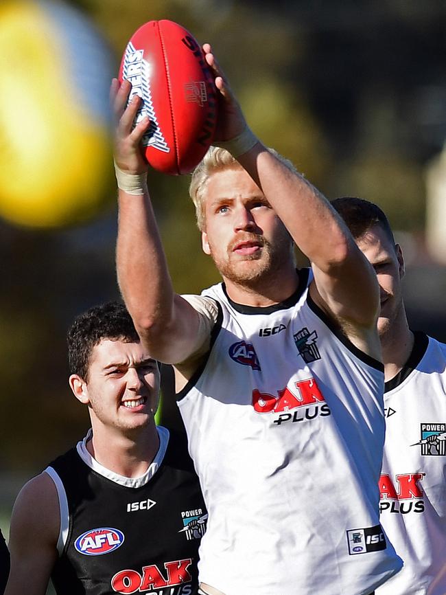 Billy Frampton, at Power training on Thursday, will join the Port Adelaide squad for the trip to Ballarat. Picture: Tom Huntley. Picture: Tom Huntley