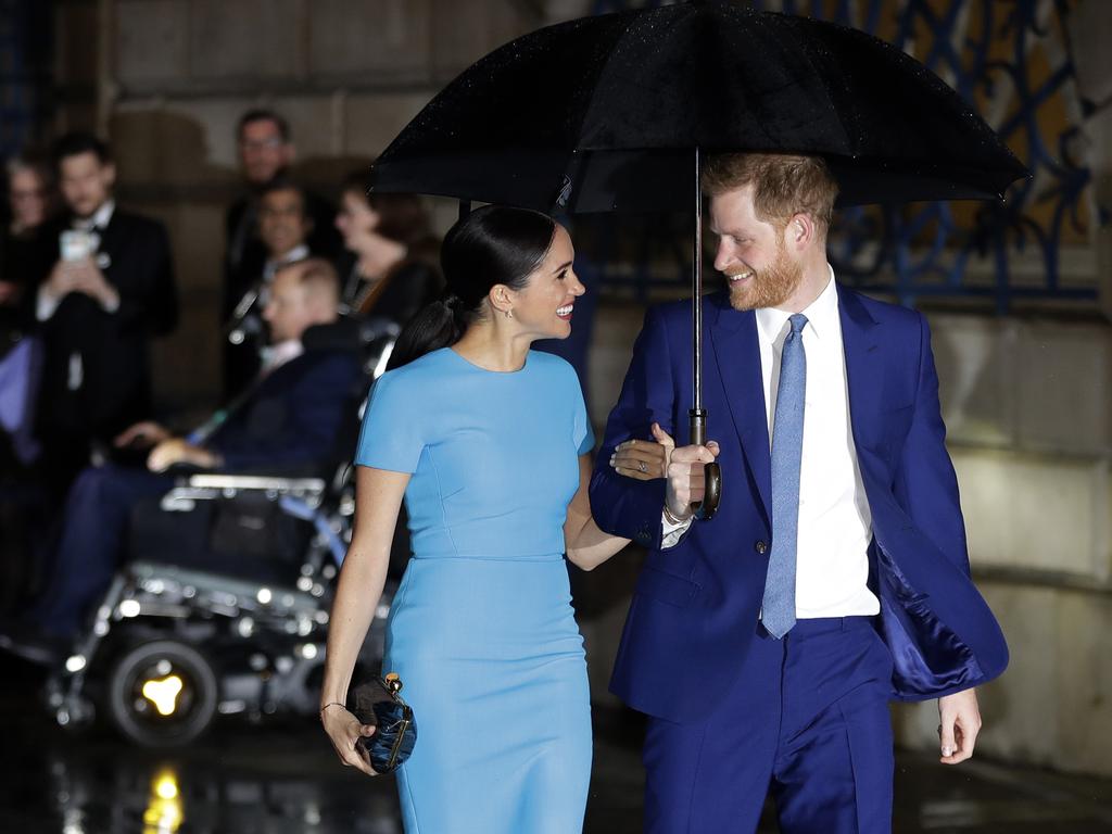 Prince Harry and Meghan Markle can pretty much put away the umbrellas in California. Picture: AP