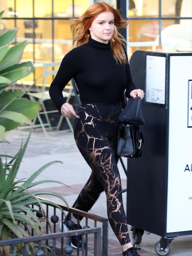 The actress showed off her bright new hair as she left the salon. Picture: Vasquez-Max Lopes/Backgrid