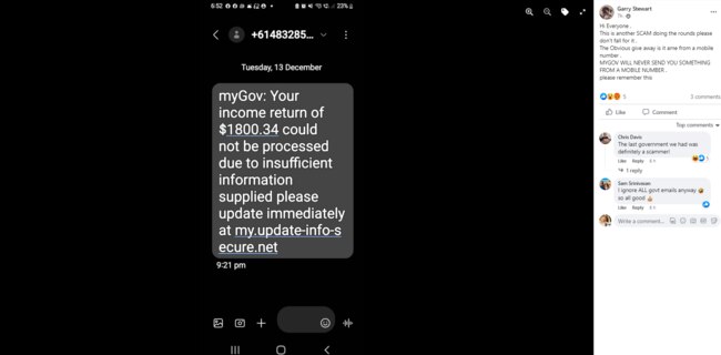 Warning over new MyGov text scam