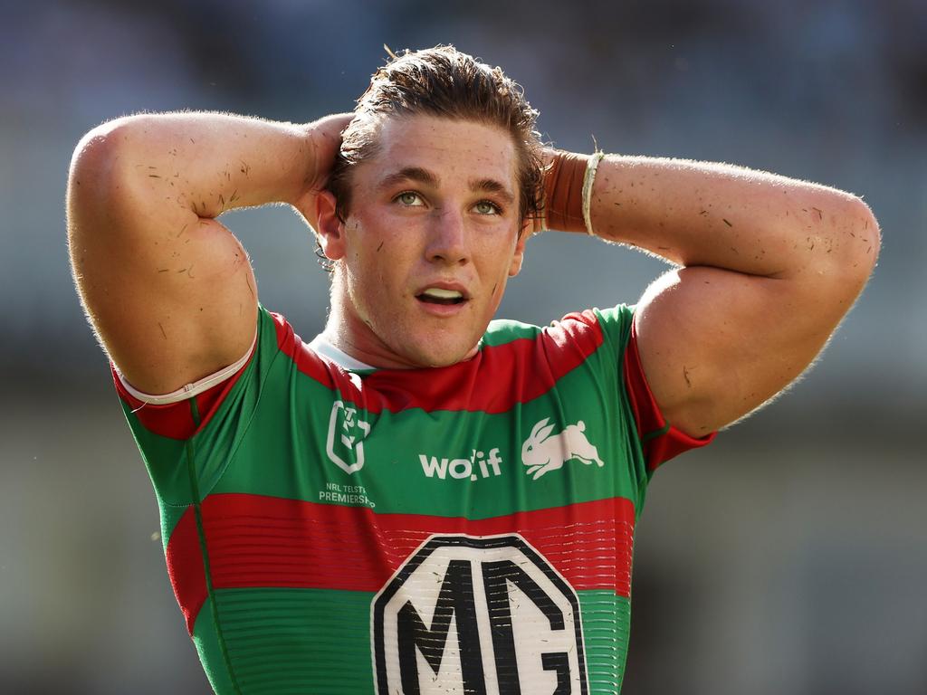 Jamie Humphreys could line up in the halves for the Rabbitohs. Picture: Getty Images