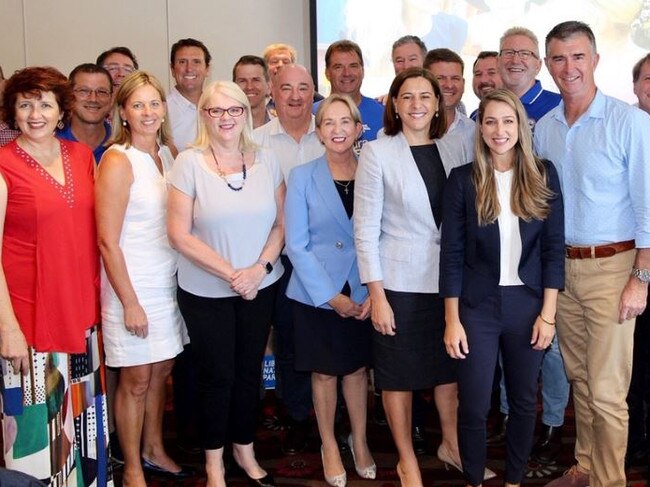 Laura Gerber (front right) with members of the Gold Coast LNP team earlier in the campaign.