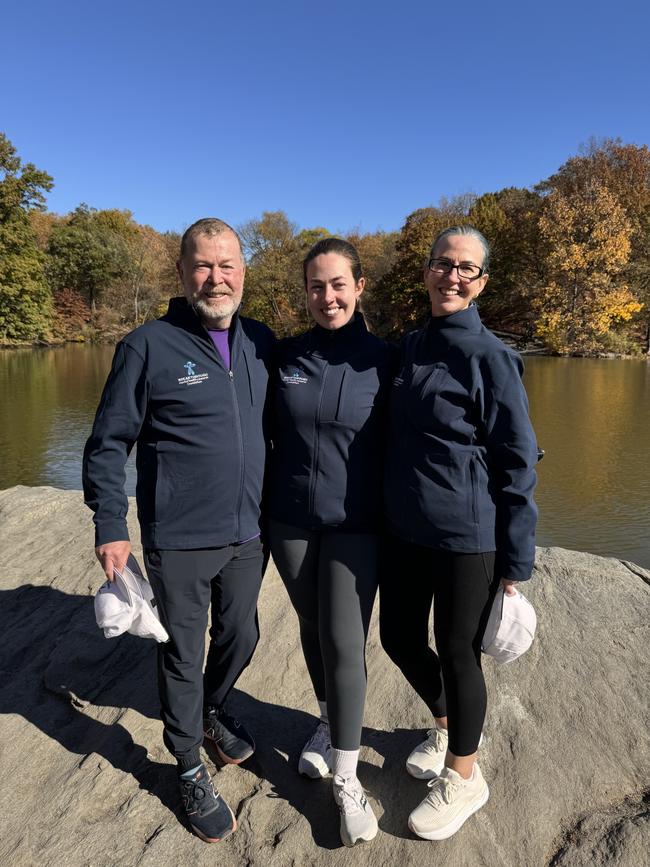 Greg, Maddie and Debra Ireland in NY. Picture: Supplied