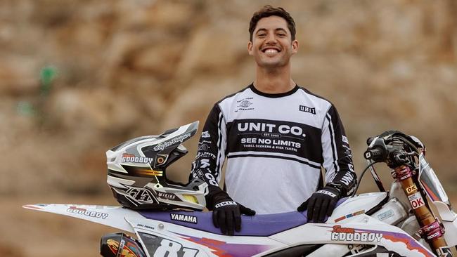 Queensland motocross rider Joel Evans, 30, died after a tragic accident at the Mx1 Moto 2 during the 2025 ProMX Championship at Gilman in South Australia. Photo: Instagram/John Prutti