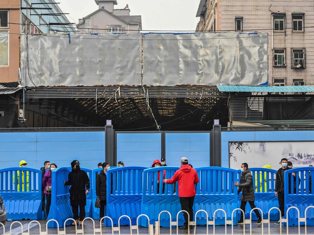 The closed Huanan seafood market in January 2021. Picture: Hector Rectamal/AFP