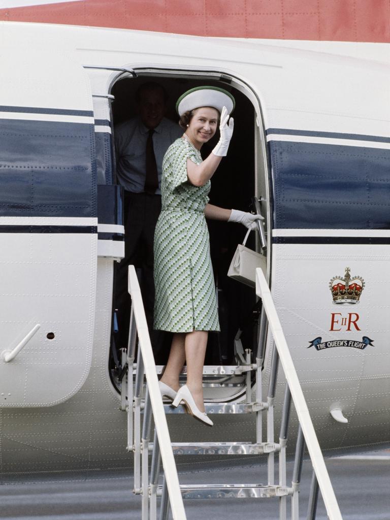 The Queen in Fiji during her royal tour in 1977. Picture: Serge Lemoine/Getty Images