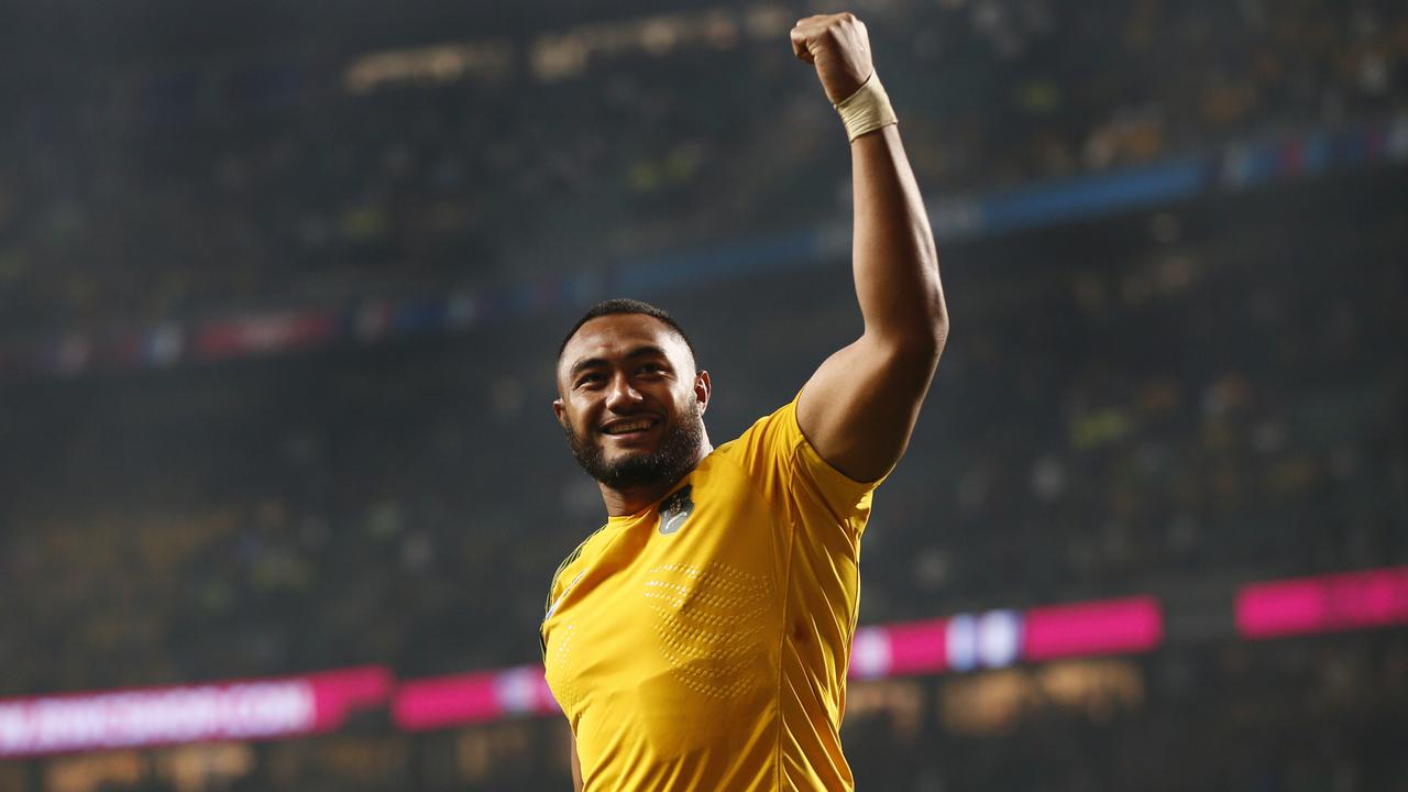 Rugby Union - England v Australia - IRB Rugby World Cup 2015 Pool A - Twickenham Stadium, London, England - 3/10/15 Australia's Sekope Kepu celebrates at the end of the game Reuters / Stefan Wermuth Livepic