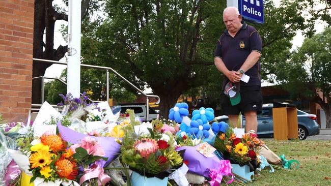 Residents of Chinchilla leave flowers and gifts at the local police station. Picture: David Clark NCA/NewsWire