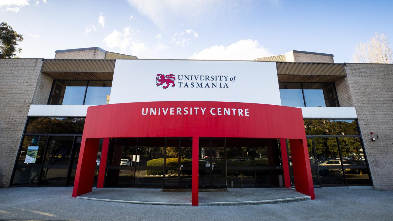 University of Tasmania building and signage, Sandy Bay Campus. Picture: Richard Jupe.