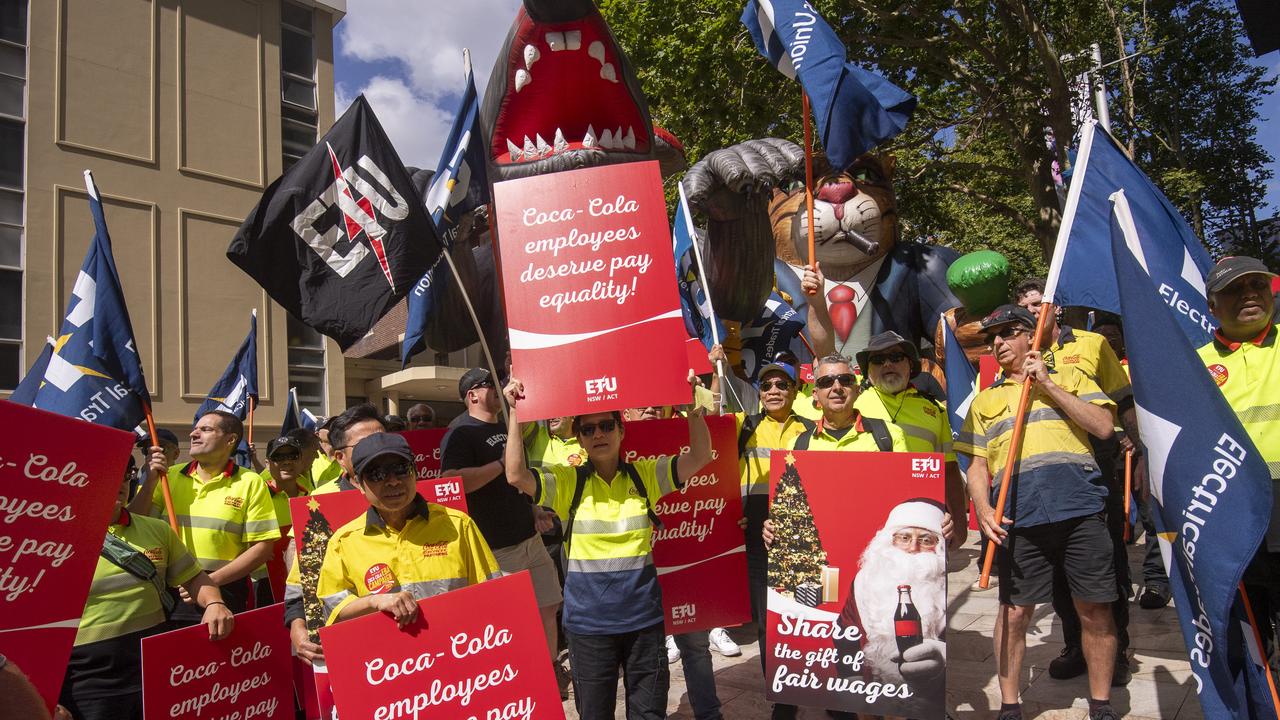 Their union says the industrial action is in response to the company's refusal to provide fair pay and conditions. Picture: NewsWire / Jeremy Piper