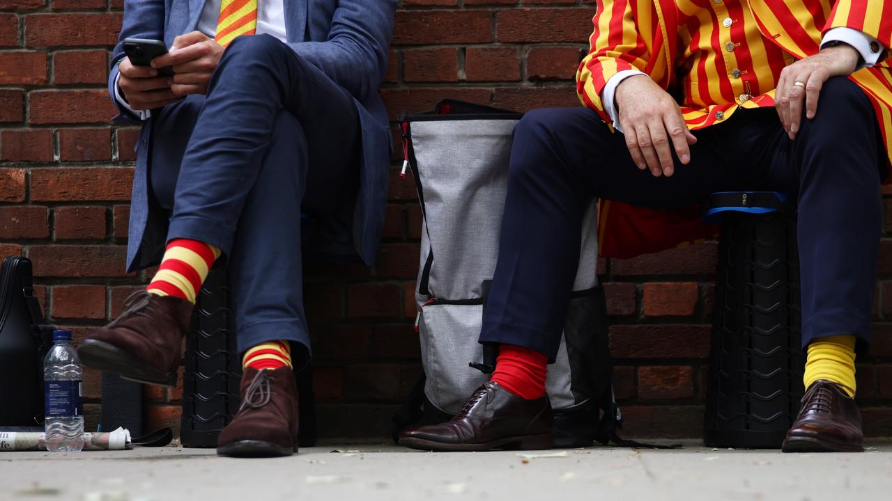 MCC Members in the famous eggs and bacon colours. Picture: Ryan Pierse/Getty Images