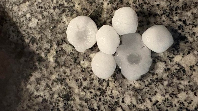 Hail smashed parts of the southeast and areas in west. Pics: Melanie/Higgins Storm Chasing