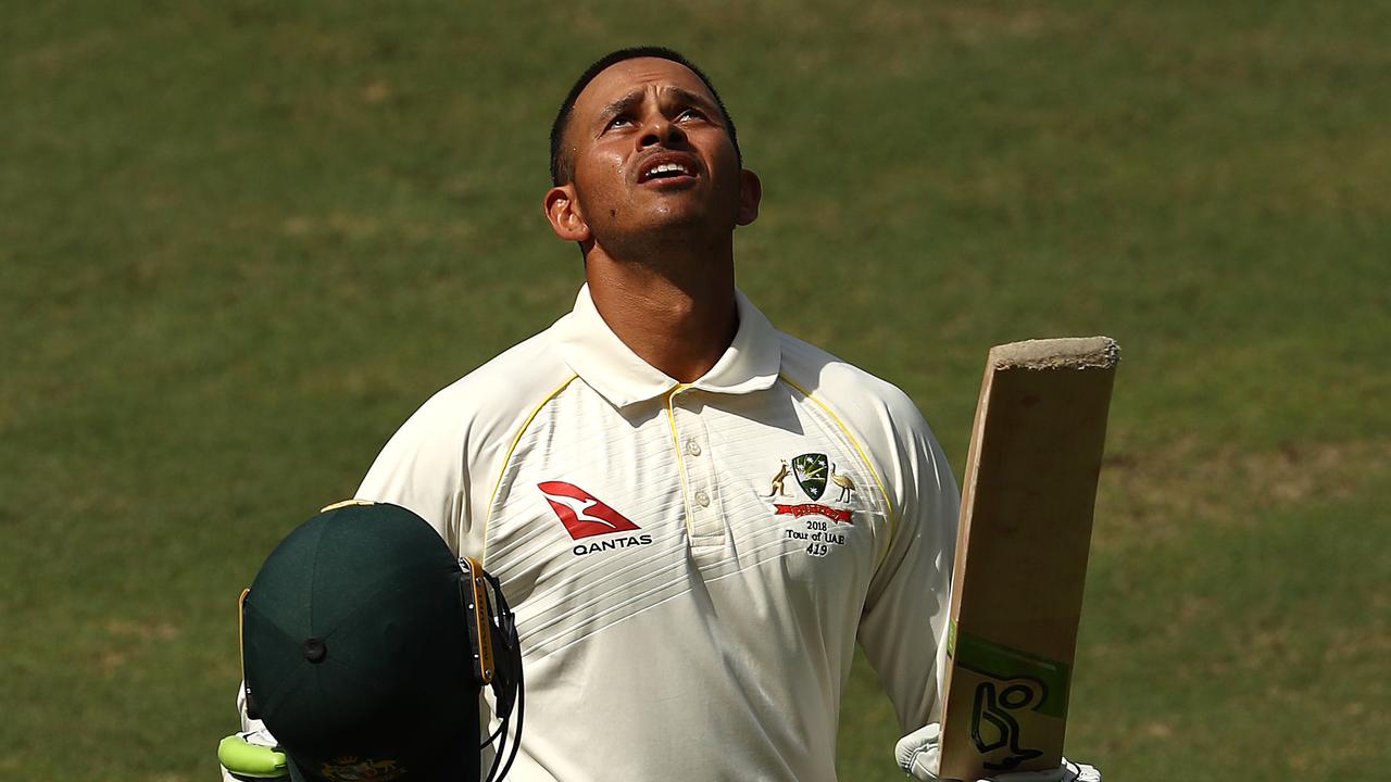 Usman Khawaja notched his first Test century in his Asia.