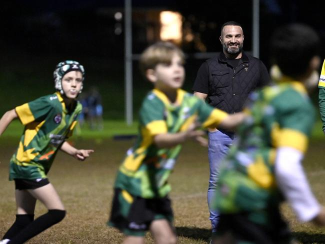 Danny Abdallah watches the Carlingford Cougars training session. Picture: NRL Photos/Gregg Porteous