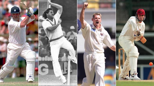 Mike Gatting, Ian Botham, Ashley Noffke and Troy Dixon in action.