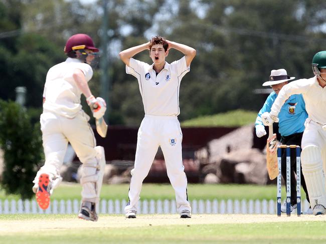 GPS first XI cricket match between home side Brisbane Grammar School and Ipswich Grammar School (batting). Photo of Angus Tolhurst.6 February 2021 Northgate Picture by Richard Gosling