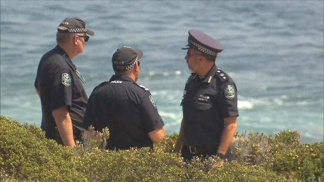 Police and emergency services search Brown's Beach in Innes National Park on Yorke Peninsula who was washed from rocks while fishing. Picture: 7NEWS Adelaide