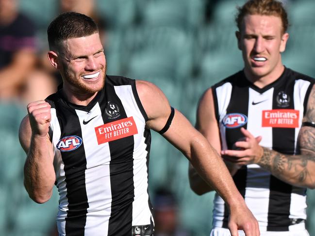 Taylor Adams celebrates a goal in the first half. (Photo by Steve Bell/Getty Images)