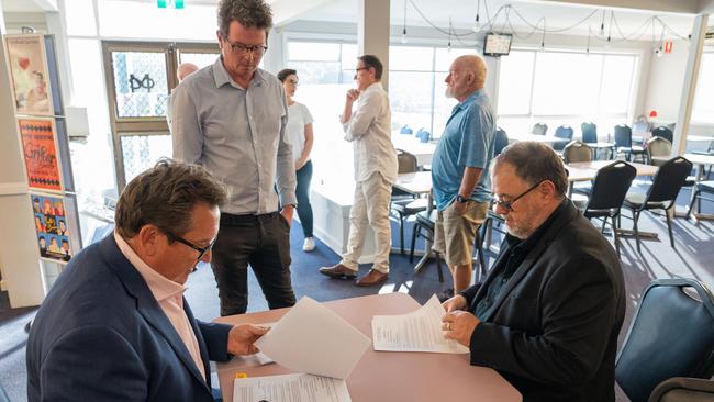 The signing of the 21-year-lease between Inner West Council and Marrickville Golf Club. Picture: Nick Langley