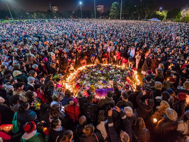 Reclaim Princes Park vigil for Eurydice Dixon. Picture: Jason Edwards