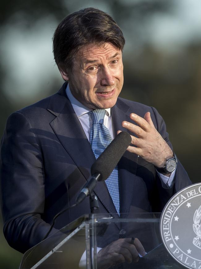 Italian Prime Minister Giuseppe Conte. Picture: AP