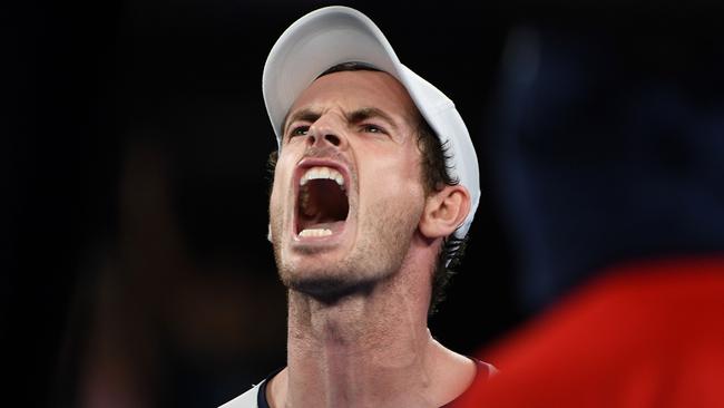 Britain's Andy Murray reacts after winning the third set during his men's singles match against Spain's Roberto Bautista Agut. Picture: AFP