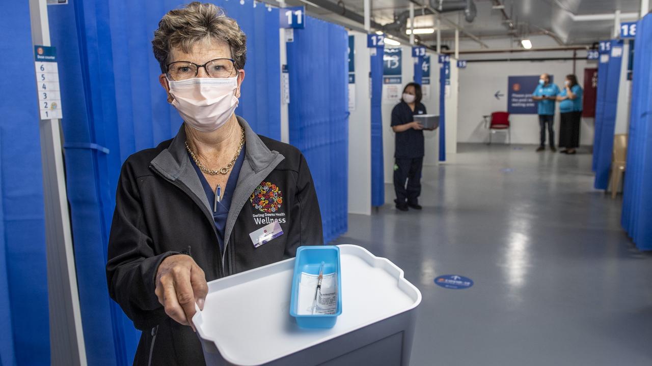 Registered nurse Di Utschink at the Covid clinic at Clifford Gardens shopping centre. Picture: Nev Madsen.