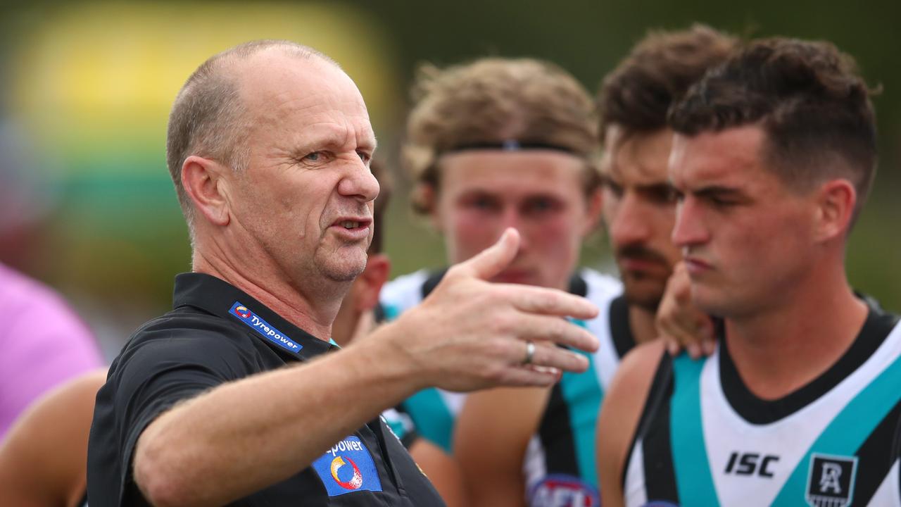 Ken Hinkley is coaching for his career in 2020. Photo: Chris Hyde/AFL Photos/Getty Images.