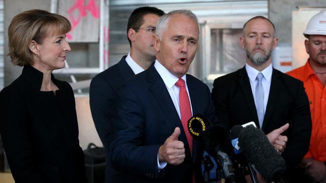 Turnbull told his partyroom that same day the election campaign hadn’t actually started, when voters could see with their own eyes it had. Picture: Ray Strange