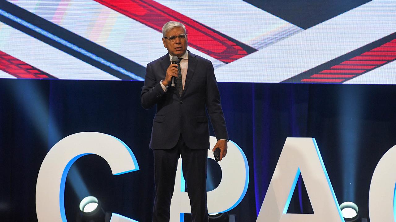 Prominent No campaigner Warren Mundine gave the welcome address to the conservative conference. Picture: NCA NewsWire / Simon Bullard