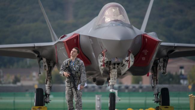 The US is set to deploy a series of radar-evading F-35A stealth fighters around North Korea next month. Picture: Ed Jones/AFP