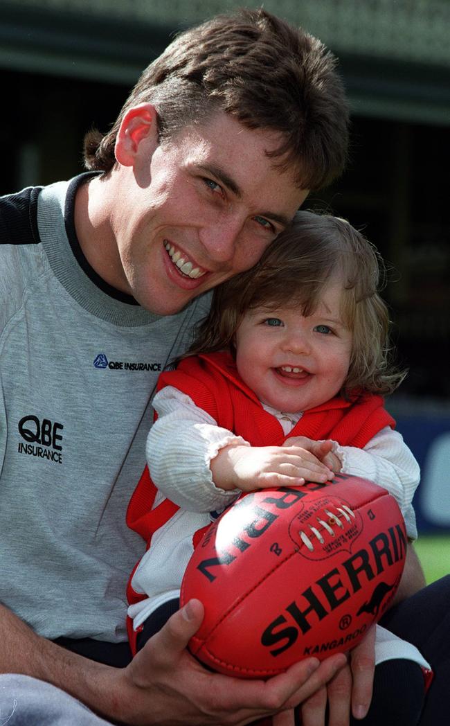 Andrew Dunkley with an 18-month-old Lara in Sydney.