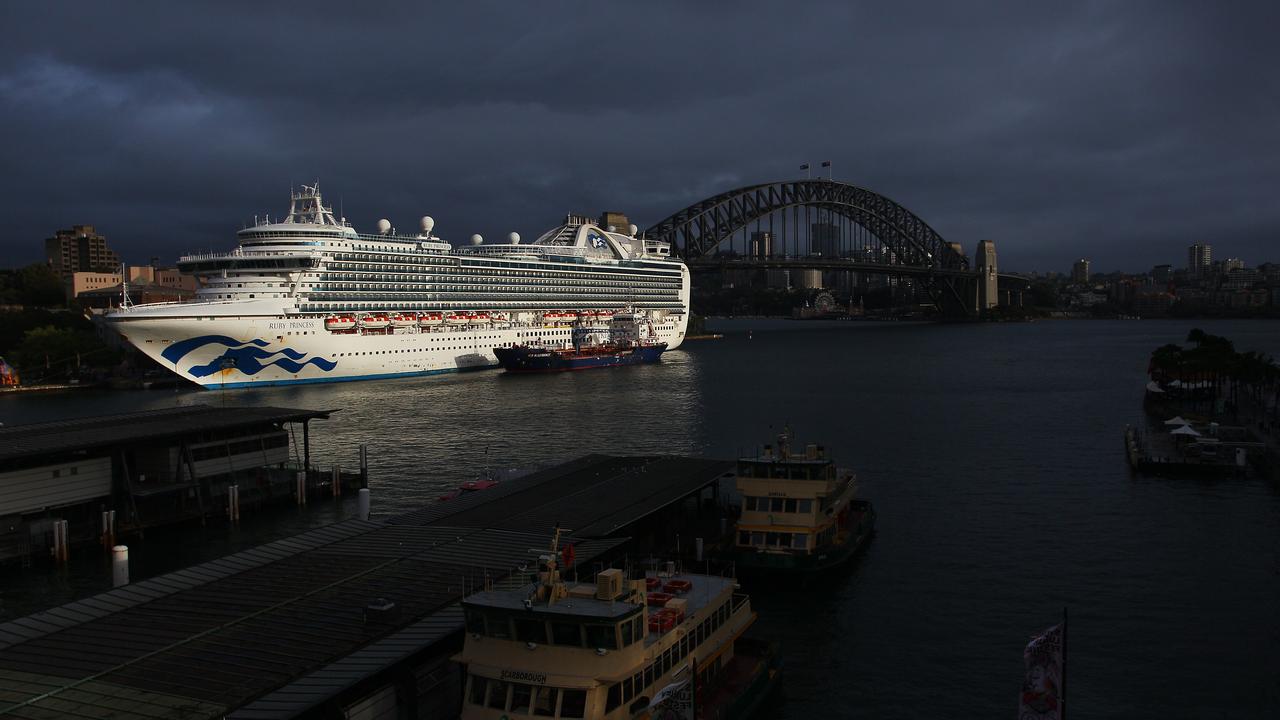 The Ruby Princess docked at Circular Quay last year. Picture: Lisa Maree Williams/Getty Images