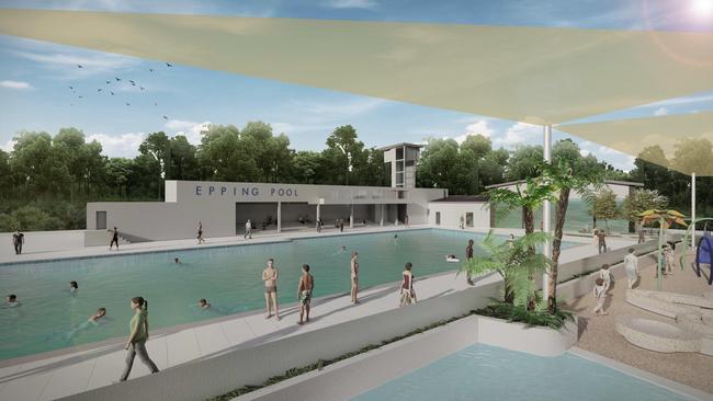 New concept designs have been released of the $22.8 million upgrade of Epping Pool. Picture: Supplied