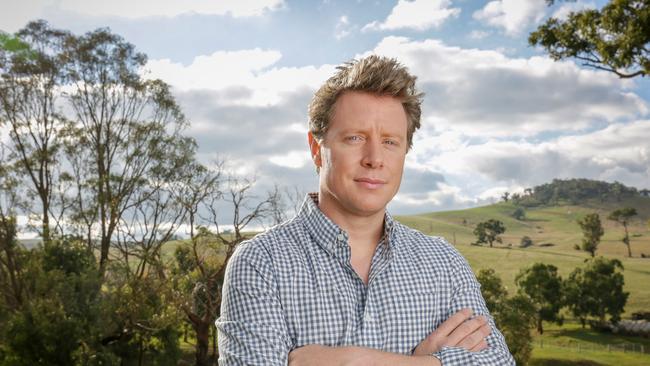 THIS IS EMBARGOED FOR THE HERALD SUN WEEKEND UNTIL JULY 14Barefoot Investor Scott Pape, with his wife Liz, at their farm in rural Victoria. Picture- Nicole Cleary