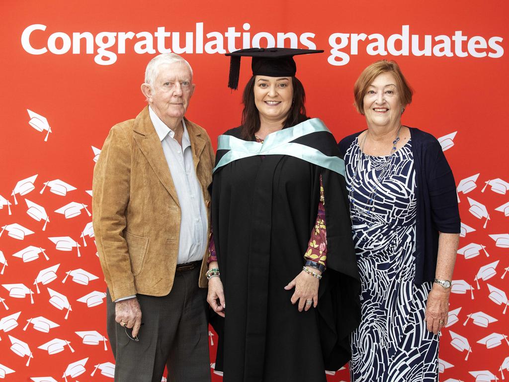 UTAS Graduations at Hobart, Peter, Natalie and Anne- Maree Cashin. Picture Chris Kidd