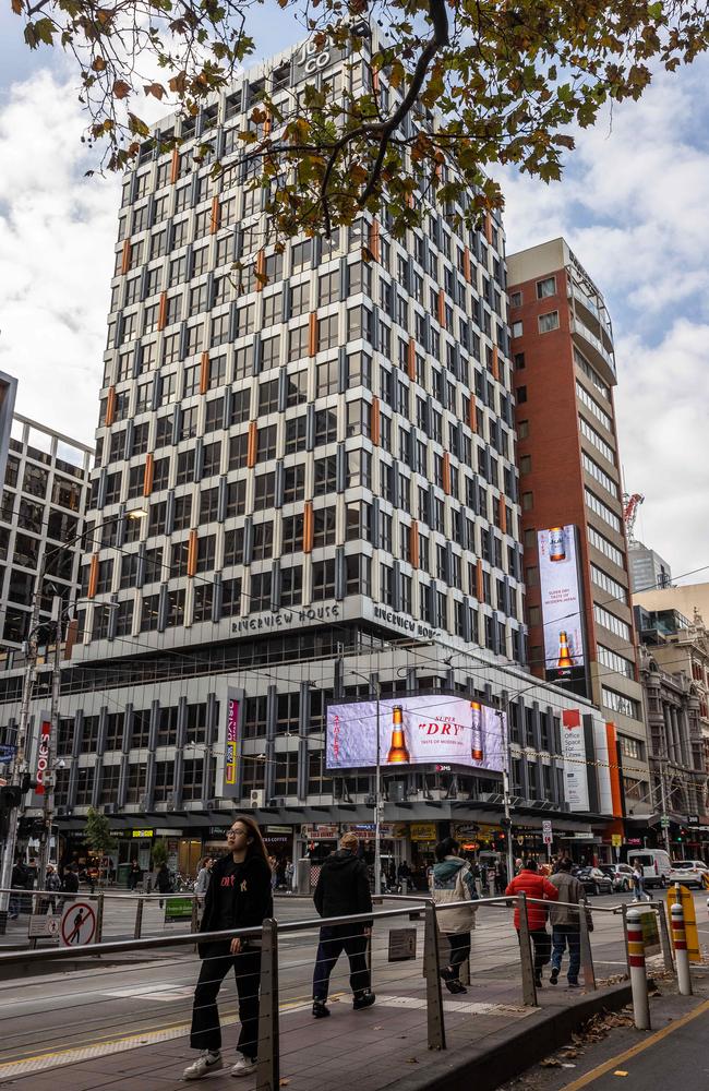 Binance Australia is in Melbourne on Flinders St. Picture: Jake Nowakowski