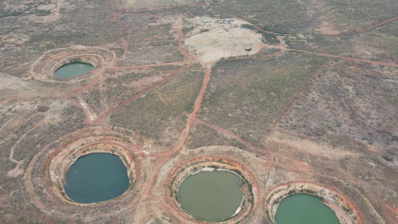 Aerial view of Lucapa diamond mine, about 720km south east of Darwin.