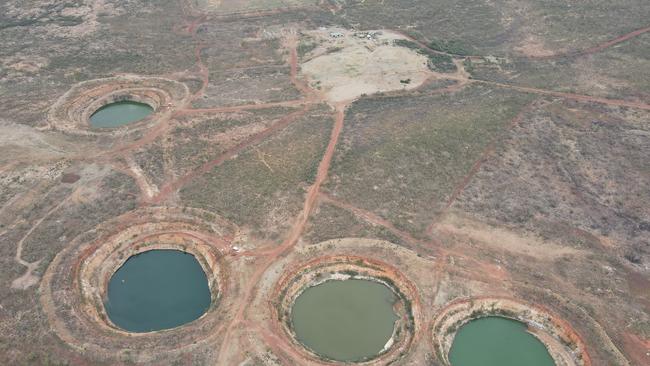 Aerial view of Lucapa diamond mine, about 720km south east of Darwin.