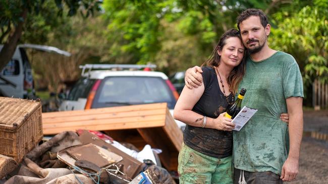 Lismore’s Carlie Daley was told in July she would receive no help from the government. She’s pictured with her brother Paul. Picture: Mikala Maloney