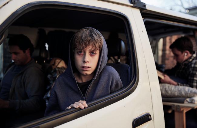 A campaign shot for Mission Australia's Christmas appeal in 2016 to raise awareness of homelessnessm which was based on a family from the northern beaches who lived in a van after the father got sick with cancer.