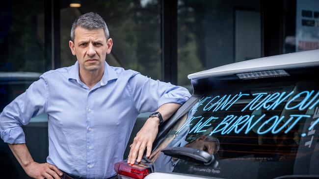 Police Association of Victoria secretary Wayne Gatt prepares for industrial action. Picture: Jake Nowakowski