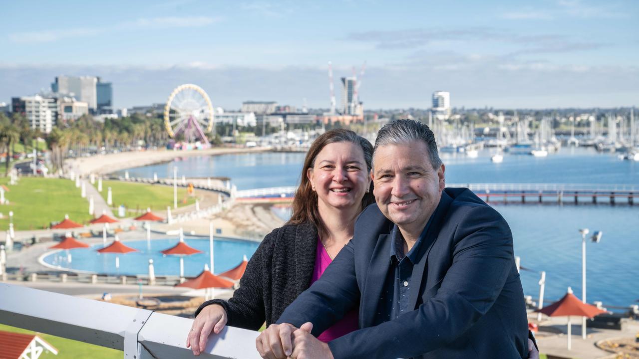 Veronika and Simon Fabian who moved to Geelong in August 2023 cannot envision moving away. Picture: Brad Fleet