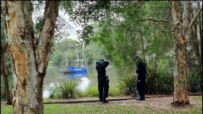 Police also searched waterways in Georges Hall as part of an investigation into the link between the Marrickville shooting and that of Marvin Oraiha in Elizabeth Hills in May 2023. Picture: NSW Police