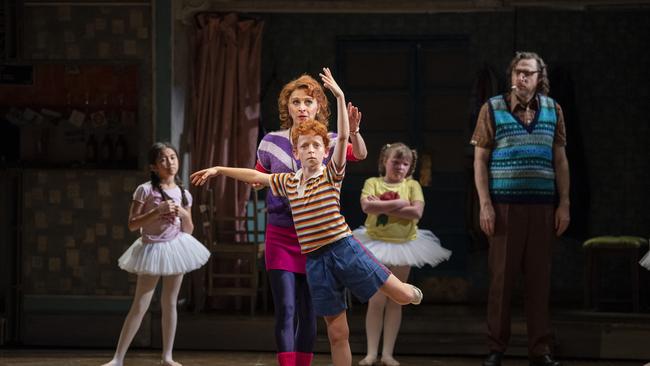 Jamie Rogers stars alongside Kelley Abbey as Mrs Wilkinson in Billy Elliot The Musical. Picture: James D. Morgan