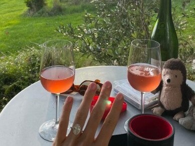 Heidi Luedecke shows off her engagement ring. Picture: Instagram