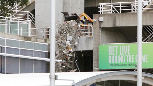 Demolition work continues on walkways at Allianz Stadium. Picture: Liam Driver