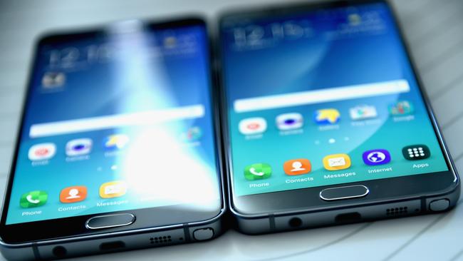 Battery smarts ... Samsung has added wireless charging and a new Fast Charge technology to its Galaxy Note 5 smartphone. Picture: Ilya S. Savenok/Getty Images for Samsung