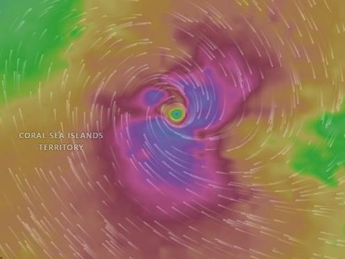 Tropical Cyclone Alfred is just under 1000km away from the Queensland coast. Picture: Windy